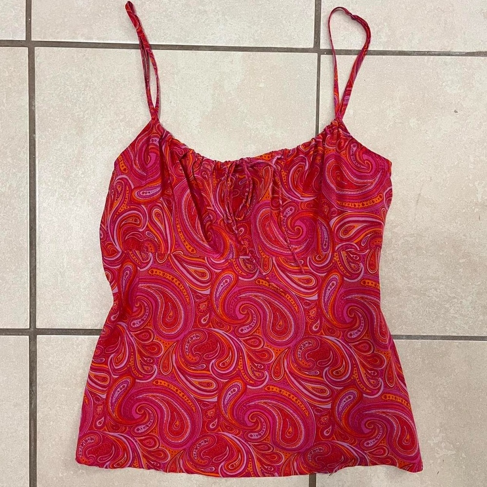Paisley Red Camisole Top